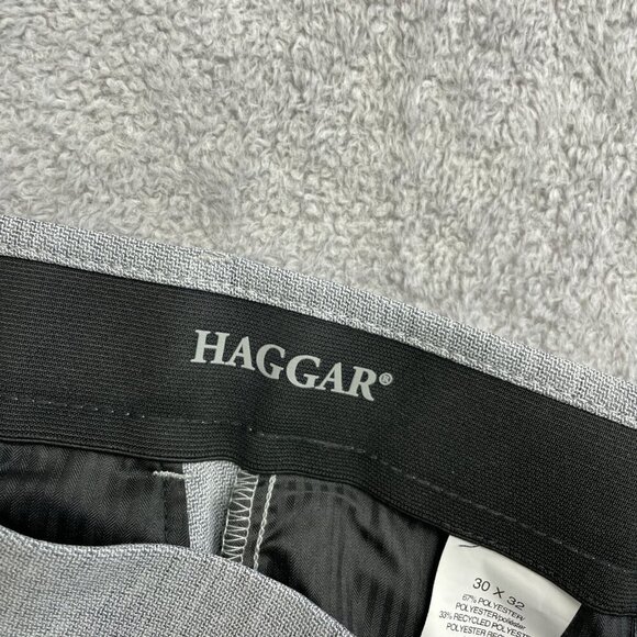 NEW Haggar Men's 30x32 Comfort Performance Dress Pant Straight Fit 4-Way Grey - Picture 7 of 9